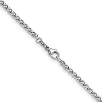 Sterling Silver Rhodium-plated 3.0mm Wheat 18-inch Chain Necklace