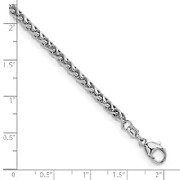 Sterling Silver Rhodium-plated 3.0mm Wheat 18-inch Chain Necklace