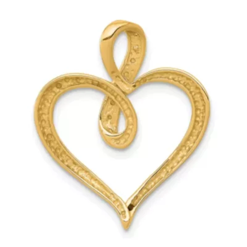 14K Gold Diamond Accent Heart and Infinity Pendant