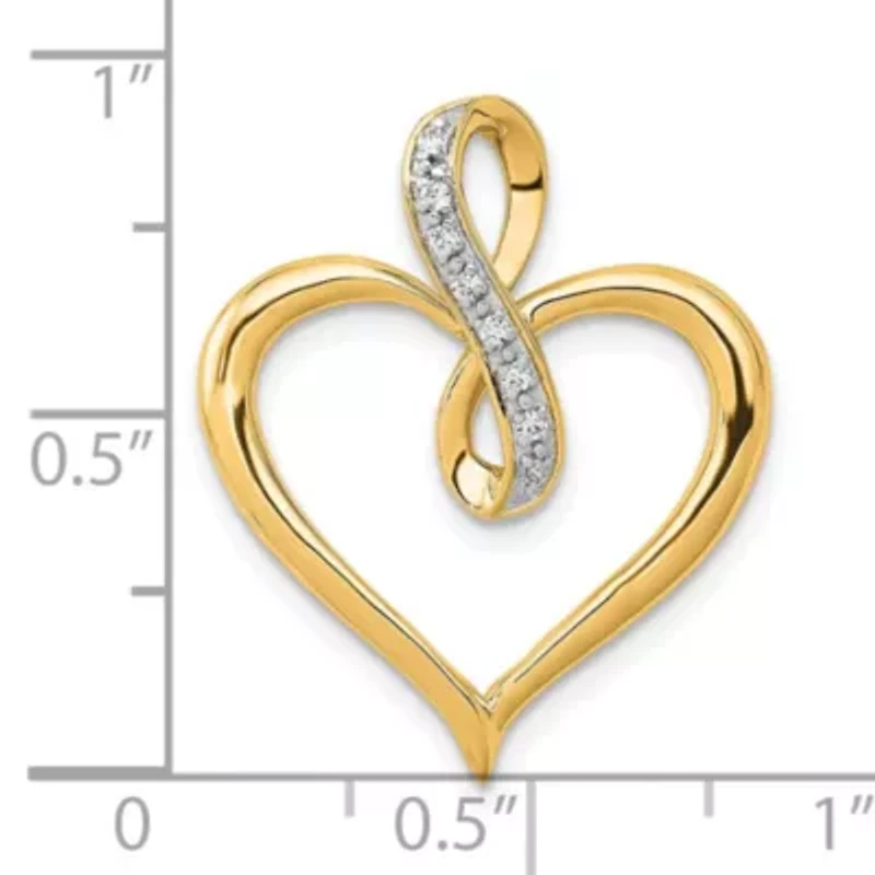 14K Gold Diamond Accent Heart and Infinity Pendant