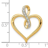 14K Gold Diamond Accent Heart and Infinity Pendant
