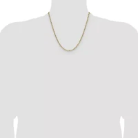 14K Yellow Gold 3mm Semi-solid Beveled Paperclip Chain Necklace