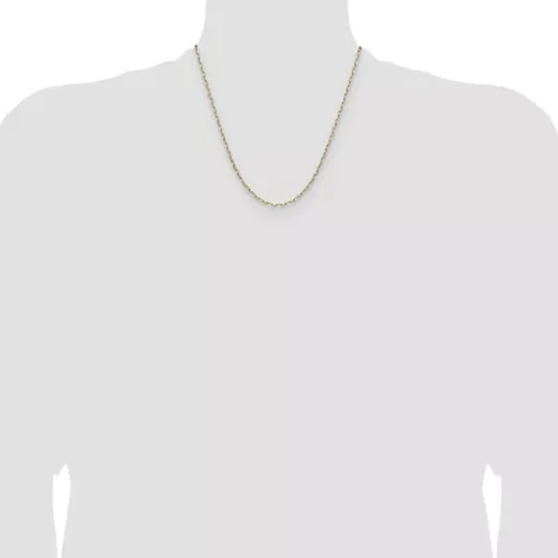 14K Yellow Gold 2.1mm Solid Beveled Paperclip Chain Necklace