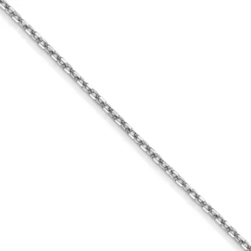 14K White Gold 1mm Diamond-cut Forzantine Cable Chain Necklace