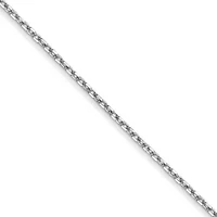 14K White Gold 1mm Diamond-cut Forzantine Cable Chain Necklace