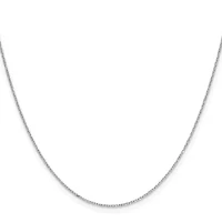 14K White Gold 1mm Diamond-cut Forzantine Cable Chain Necklace