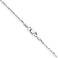 14K White Gold 1mm Diamond-cut Forzantine Cable Chain Necklace