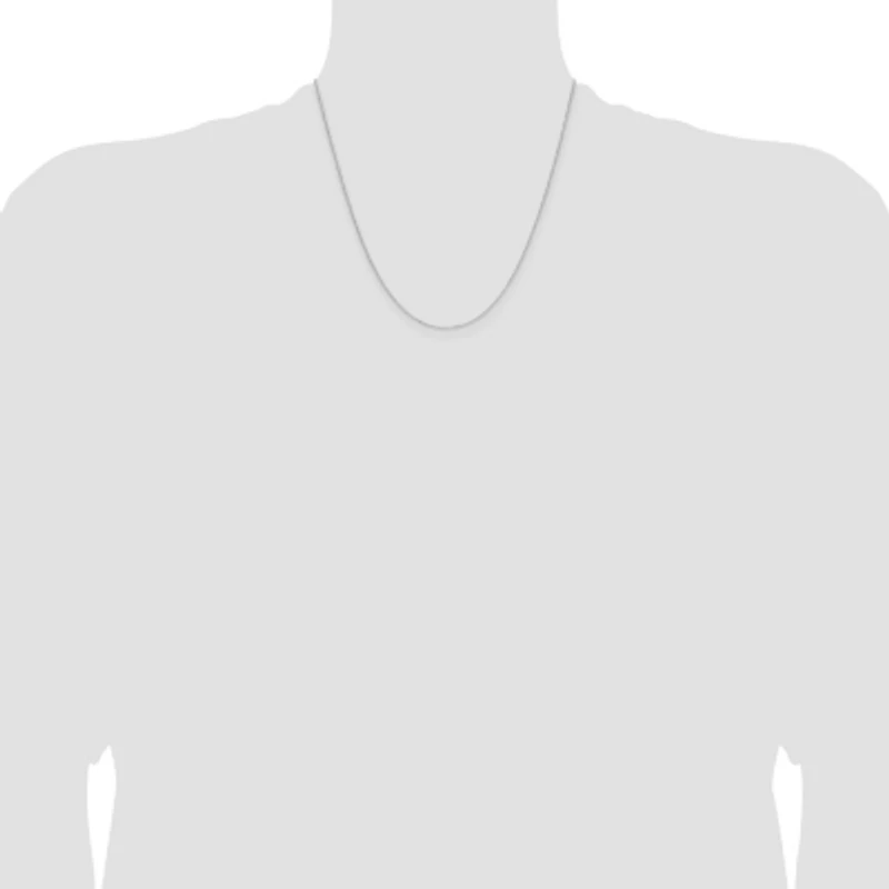 14K White Gold 1mm Diamond-cut Forzantine Cable Chain Necklace