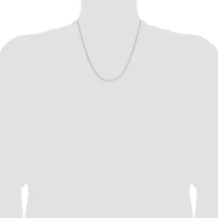 14K White Gold 1mm Diamond-cut Forzantine Cable Chain Necklace