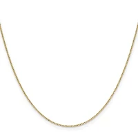 14K Yellow Gold 1mm Diamond-cut Forzantine Cable Chain Necklace