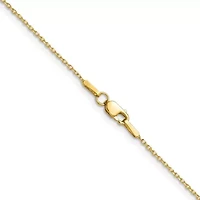 14K Yellow Gold 1mm Diamond-cut Forzantine Cable Chain Necklace