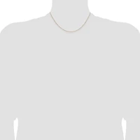 14K Yellow Gold 1mm Diamond-cut Forzantine Cable Chain Necklace