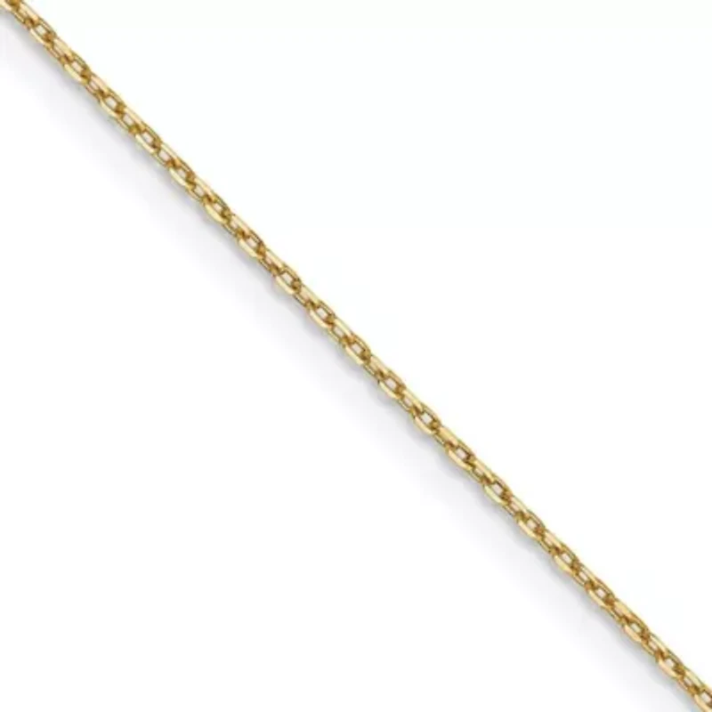 14K Yellow Gold 0.8mm Diamond-cut Forzantine Cable Chain Necklace