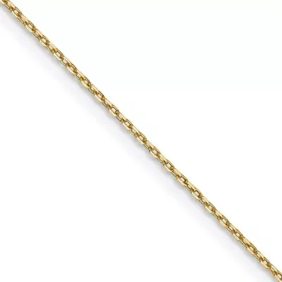 14K Yellow Gold 0.8mm Diamond-cut Forzantine Cable Chain Necklace
