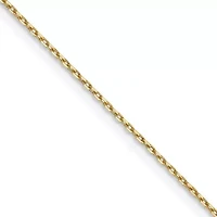 14K Yellow Gold 0.8mm Diamond-cut Forzantine Cable Chain Necklace