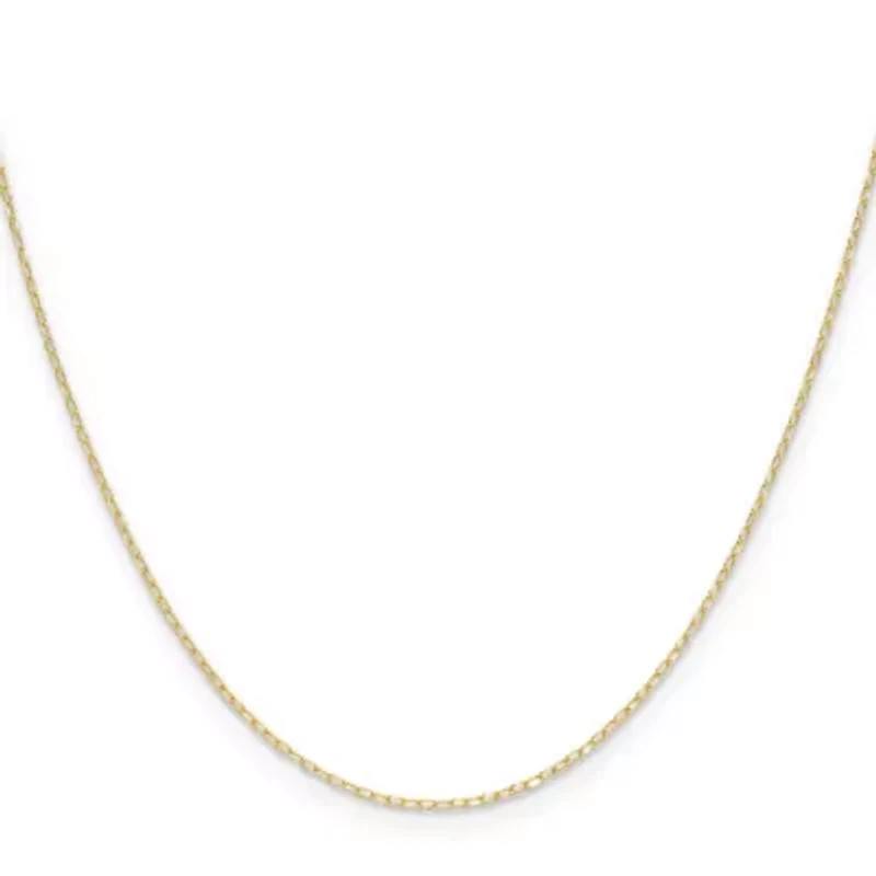 14K Yellow Gold 0.8mm Diamond-cut Forzantine Cable Chain Necklace