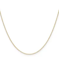 14K Yellow Gold 0.8mm Diamond-cut Forzantine Cable Chain Necklace