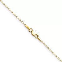 14K Yellow Gold 0.8mm Diamond-cut Forzantine Cable Chain Necklace