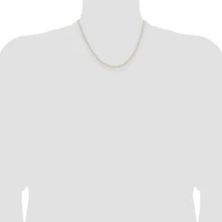 14K Yellow Gold 0.8mm Diamond-cut Forzantine Cable Chain Necklace