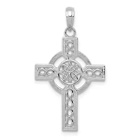 14K Gold Diamond-cut Celtic Cross Pendant