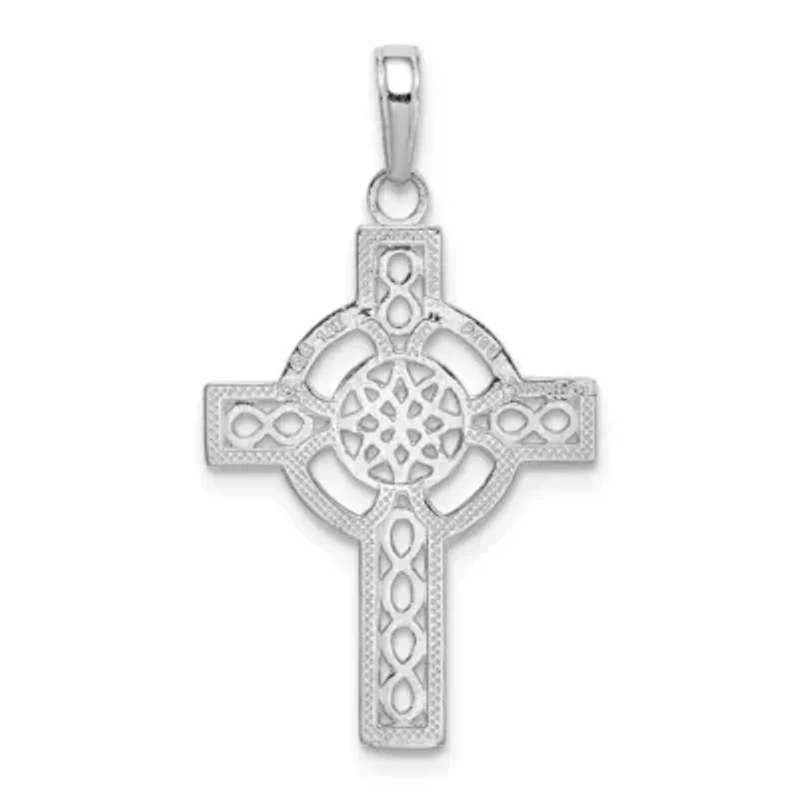 14K Gold Diamond-cut Celtic Cross Pendant