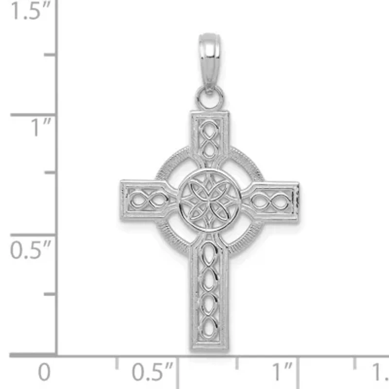 14K Gold Diamond-cut Celtic Cross Pendant