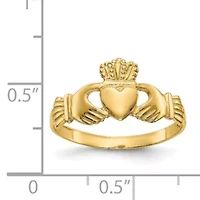 14K Yellow Gold Polished Ladies Claddagh Ring