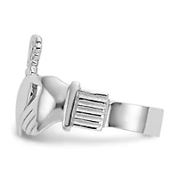 14K White Gold Men's Claddagh Ring
