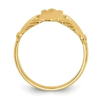14K Yellow Gold Polished Claddagh Ring