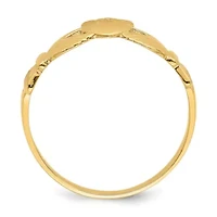 14K Yellow Gold Polished Claddagh Ring