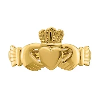 14K Yellow Gold Polished Claddagh Ring