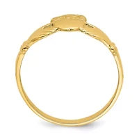 14K Yellow Gold Polished Claddagh Ring