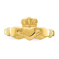 14K Yellow Gold Polished Claddagh Ring