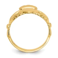 14K Yellow Gold Men's Claddagh Ring