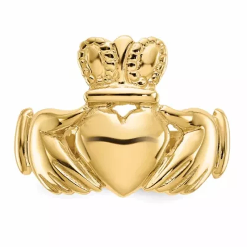 14K Yellow Gold Men's Claddagh Ring