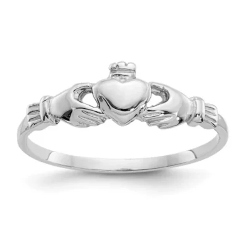 14K White Gold Child's Claddagh Ring