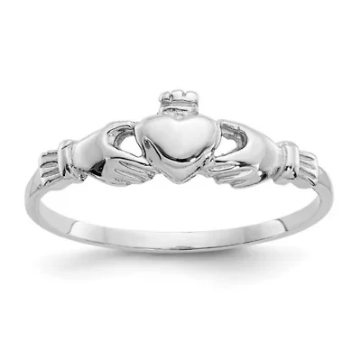 14K White Gold Child's Claddagh Ring