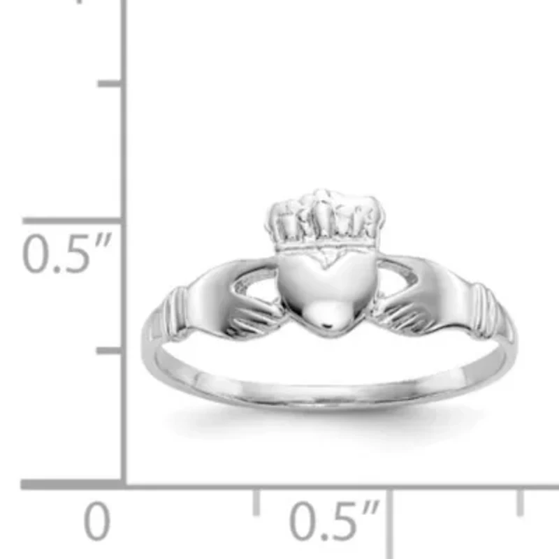 14K White Gold Ladies Claddagh Ring
