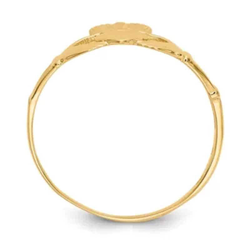 14K Yellow Gold Ladies Claddagh Ring