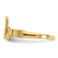14K Yellow Gold Ladies Claddagh Ring