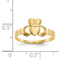 14K Yellow Gold Ladies Claddagh Ring