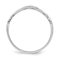 14K White Gold Polished Claddagh Ring