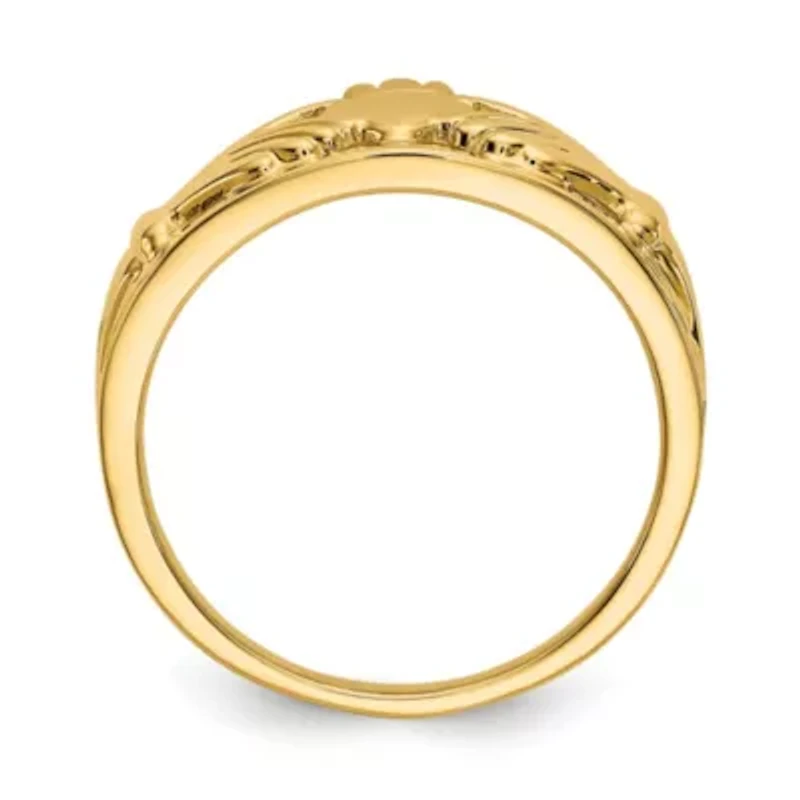14K Yellow Gold Polished Ladies Claddagh Ring