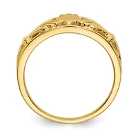 14K Yellow Gold Polished Ladies Claddagh Ring