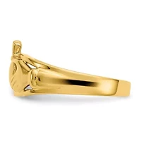 14K Yellow Gold Polished Ladies Claddagh Ring