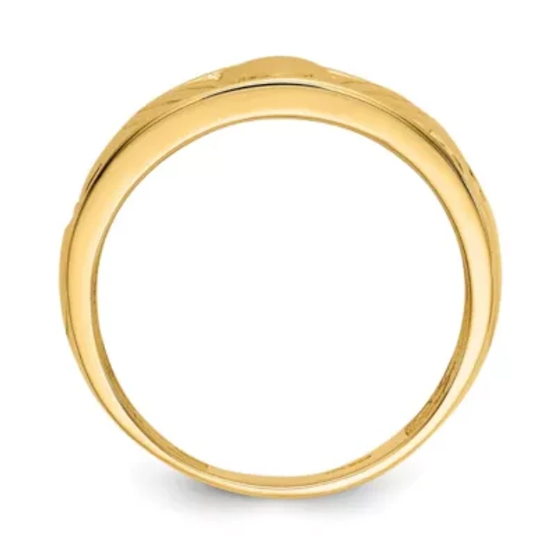 14K Yellow Gold Polished Men's Claddagh Band