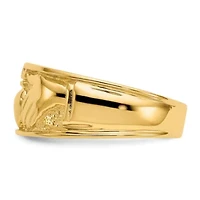 14K Yellow Gold Polished Men's Claddagh Band