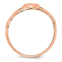 14K Rose Gold Polished Claddagh Ring