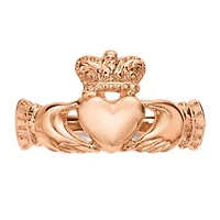 14K Rose Gold Polished Claddagh Ring