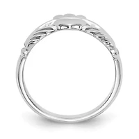 14K White Gold Polished Claddagh Ring